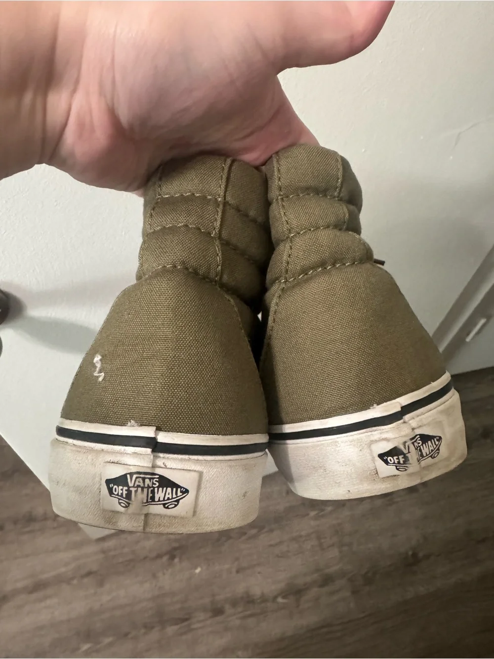 Vans Olive Green High-Top Sneakers with Black Trim